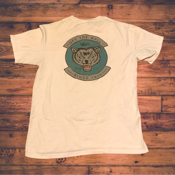 Vans Off The Wall Wolf Pocket Shirt Rare Warped Tour Drop Dead Scene Emo Kid - Picture 5 of 6